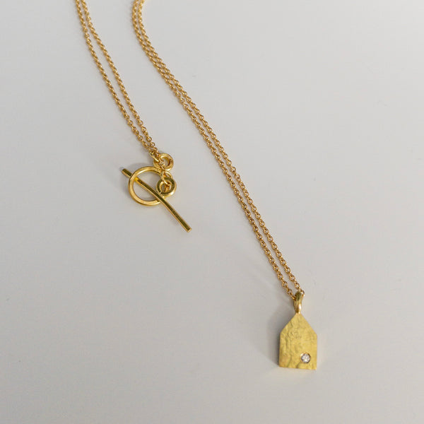 Small House pendant, yellow gold