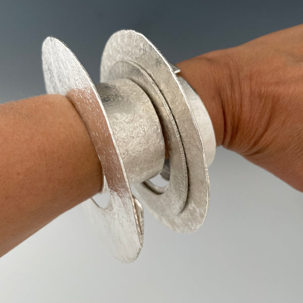 Flat 'moon' textured bangles