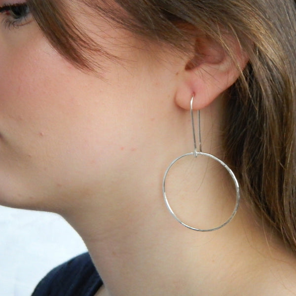 Open circle hook earrings- large or medium