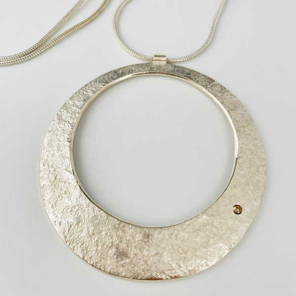 Moon/Eclipse long pendant with diamond