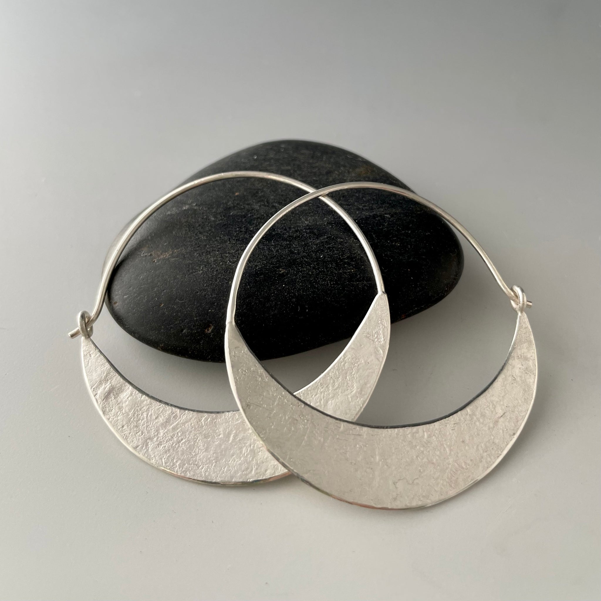 Luna Crescent Earrings - silver